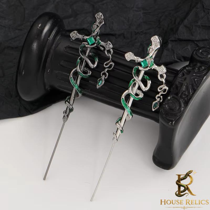 Slytherin-Inspired Snake Ear Climber 2 PC Set| House Relics Exclusive